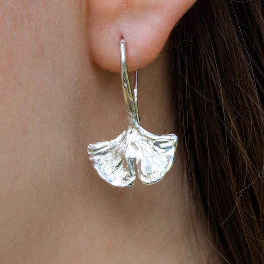 Orecchini Gingko piccoli in argento