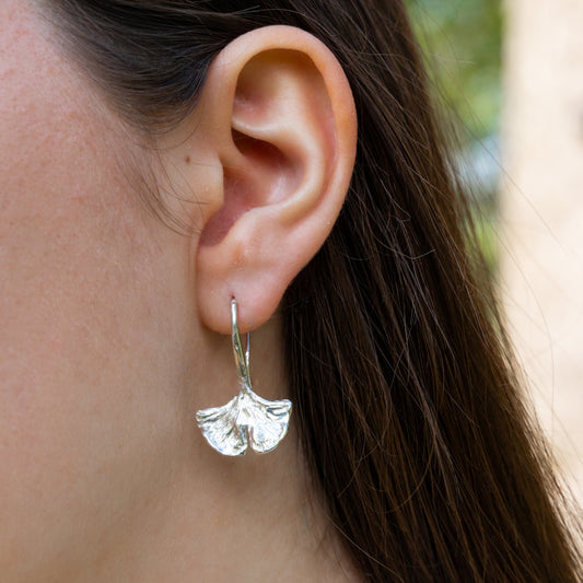 Orecchini Gingko piccoli in argento