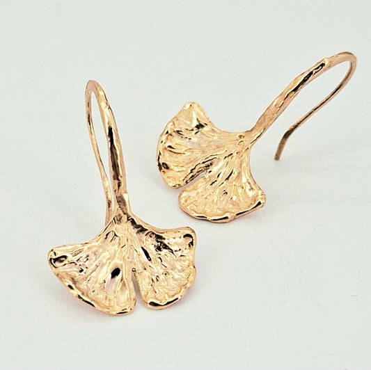 Orecchini Gingko Piccoli in bronzo