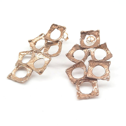 Orecchini Carrè in bronzo