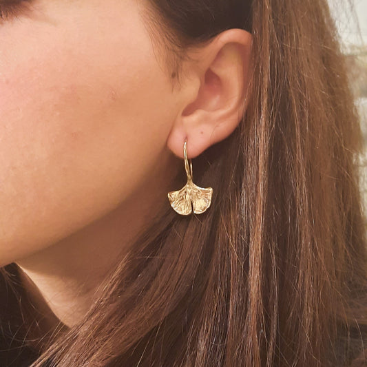 Orecchini Gingko Piccoli in bronzo